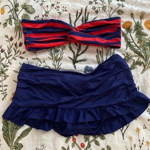 Bikini skirt + bandeau top set